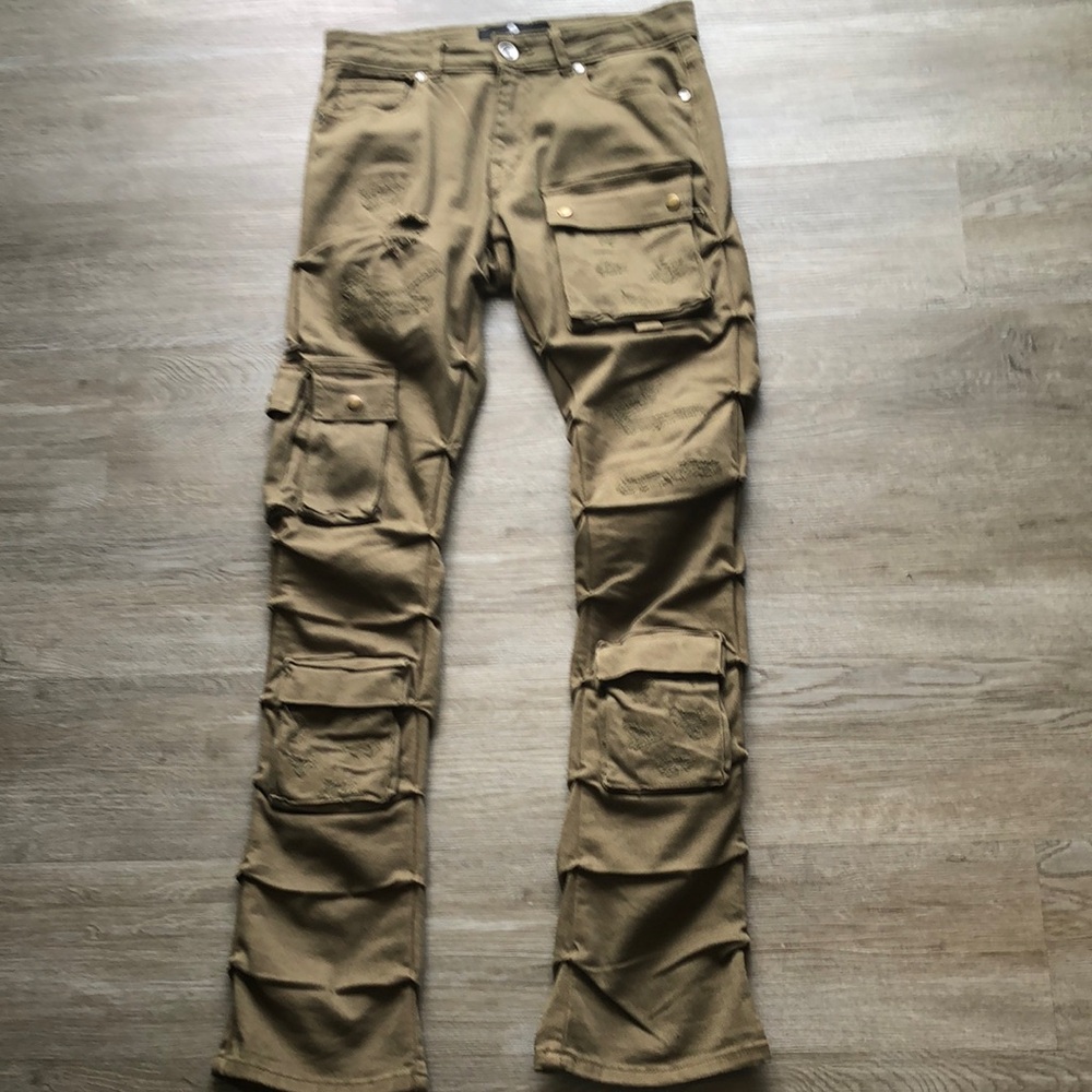 Mens slim fit cargo pants with pocket